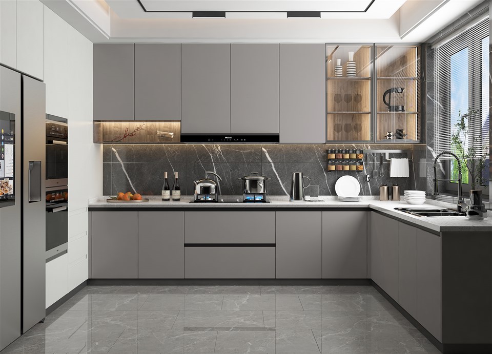 ตู้ครัวรูปตัวยู-ขนาดเล็ก